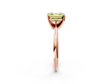 Rose gold Fancy Yellow Asscher  Cut Solitaire Ring with Four-Prong Setting on a Classic Band_2