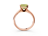 Rose gold Fancy Yellow Asscher  Cut Solitaire Ring with Four-Prong Setting on a Classic Band_3