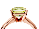 Rose gold Fancy Yellow Asscher  Cut Solitaire Ring with Four-Prong Setting on a Classic Band_4