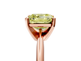 Rose gold Fancy Yellow Asscher  Cut Solitaire Ring with Four-Prong Setting on a Classic Band_5