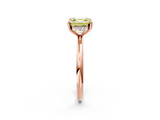 Rose gold Fancy Yellow Asscher  Cut Solitaire Ring with Thin Band and Four-Prong Setting_19