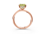 Rose gold Fancy Yellow Asscher  Cut Solitaire Ring with Thin Band and Four-Prong Setting_20