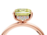 Rose gold Fancy Yellow Asscher  Cut Solitaire Ring with Thin Band and Four-Prong Setting_21