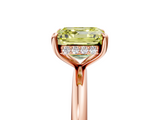 Rose gold Fancy Yellow Asscher  Cut Solitaire Ring with Thin Band and Four-Prong Setting_22