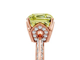 Rose gold Fancy Yellow Asscher Cut Solitaire Split Shank Pave Diamond Engagement Ring with Four-Prong Setting_29