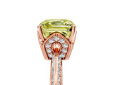 Rose gold Fancy Yellow Asscher Cut Solitaire Split Shank Pave Diamond Engagement Ring with Four-Prong Setting_5