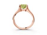 Rose gold Fancy Yellow Asscher Cut Solitaire Tension Set Diamond Ring with Split Shank Band_3