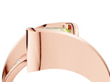 Rose gold Fancy Yellow Asscher Cut Solitaire Tension-Set Diamond Split Shank Ring_4