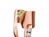 Rose gold Fancy Yellow Asscher Cut Solitaire Tension-Set Diamond Split Shank Ring_5