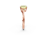 Rose gold Fancy Yellow Asscher  Cut Solitaire Twist Band Ring with Four-Prong Setting_20