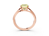 Rose gold Fancy Yellow Asscher  Cut Solitaire Twist Band Ring with Four-Prong Setting_21