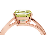 Rose gold Fancy Yellow Asscher  Cut Solitaire Twist Band Ring with Four-Prong Setting_22