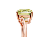 Rose gold Fancy Yellow Asscher  Cut Solitaire Twist Band Ring with Four-Prong Setting_23
