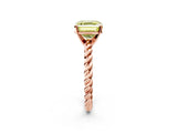 Rose gold Fancy Yellow Asscher  Cut Solitaire Twisted Band with Four-Prong Setting_31