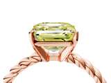 Rose gold Fancy Yellow Asscher  Cut Solitaire Twisted Band with Four-Prong Setting_33
