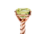 Rose gold Fancy Yellow Asscher  Cut Solitaire Twisted Band with Four-Prong Setting_34