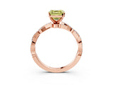 Rose gold Fancy Yellow Asscher Cut Solitaire Twisted Pave Band with Four-Prong Setting_7