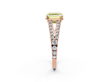 Rose gold Fancy Yellow Asscher  Cut Split Shank Pave Diamond Engagement Ring with Four-Prong Setting_2