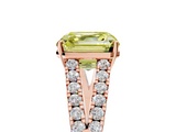 Rose gold Fancy Yellow Asscher  Cut Split Shank Pave Diamond Engagement Ring with Four-Prong Setting_5
