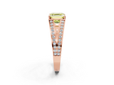Rose gold Fancy Yellow Asscher  Cut Split Shank Pave Diamond Ring with Four-Prong Setting_19