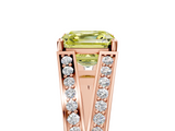 Rose gold Fancy Yellow Asscher  Cut Split Shank Pave Diamond Ring with Four-Prong Setting_22