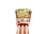 Rose gold Fancy Yellow Asscher  Cut Three-Stone Channel Set Ring with Bar Prongs_5
