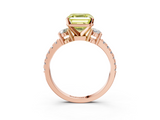 Rose gold Fancy Yellow Asscher  Cut Three-Stone Diamond Pavé Band with Prong Setting_20