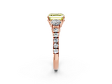 Rose gold Fancy Yellow Asscher  Cut Three-Stone Diamond Pave Band with Prong Setting_53