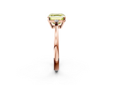 Rose gold Fancy Yellow Asscher  Cut Three-Stone Solitaire Ring with Round Accent Diamonds and Four-Prong Setting_38