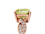 Rose gold Fancy Yellow Asscher  Cut Twisted Pavé Band Solitaire Ring with Four-Prong Setting_5