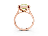 Rose gold Fancy Yellow Asscher  Diamond Cluster Halo Solitaire with Four-Prong Setting_130