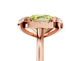 Rose gold Fancy Yellow Asscher  Diamond Cluster Halo Solitaire with Four-Prong Setting_132