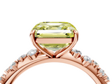 Rose gold Fancy Yellow Asscher  Diamond Cluster Prong-Set Solitaire Ring_4