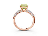 Rose gold Fancy Yellow Asscher  Diamond Pavé Band Solitaire Ring with Four-Prong Setting_37