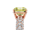 Rose gold Fancy Yellow Asscher  Diamond Pavé Band Solitaire Ring with Four-Prong Setting_39