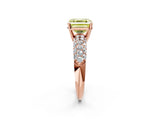 Rose gold Fancy Yellow Asscher  Diamond Pavé Band Solitaire Ring with Four-Prong Setting_48
