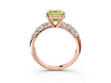 Rose gold Fancy Yellow Asscher  Diamond Pavé Band Solitaire Ring with Four-Prong Setting_49