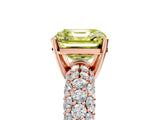 Rose gold Fancy Yellow Asscher  Diamond Pavé Band Solitaire Ring with Four-Prong Setting_51