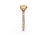 Rose gold Fancy Yellow Asscher  Diamond Pavé Band Solitaire with Four-Prong Setting_2