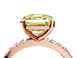 Rose gold Fancy Yellow Asscher  Diamond Pavé Band Solitaire with Four-Prong Setting_4