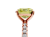 Rose gold Fancy Yellow Asscher  Diamond Pavé Band Solitaire with Four-Prong Setting_5