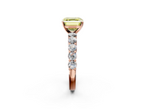 Rose gold Fancy Yellow Asscher  Diamond Pavé Band Solitaire with Four-Prong Setting_71