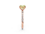 Rose gold Fancy Yellow Asscher  Diamond Pavé Band with Six-Prong Setting_17
