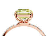 Rose gold Fancy Yellow Asscher  Diamond Pavé Band with Six-Prong Setting_19