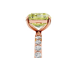 Rose gold Fancy Yellow Asscher  Diamond Pavé Band with Six-Prong Setting_20