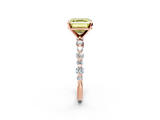 Rose gold Fancy Yellow Asscher  Diamond Prong Set Engagement Ring with Pave Band_19