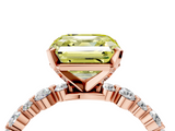 Rose gold Fancy Yellow Asscher  Diamond Prong Set Engagement Ring with Pave Band_21