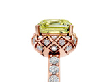 Rose gold Fancy Yellow Asscher  Diamond Solitaire Ring with Shared Prong Pavé Band_22