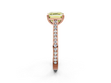Rose gold Fancy Yellow Asscher  Diamond Solitaire with Pave Band and Six-Prong Setting_55