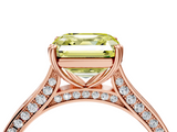 Rose gold Fancy Yellow Asscher  Diamond Solitaire with Pave Band and Six-Prong Setting_57